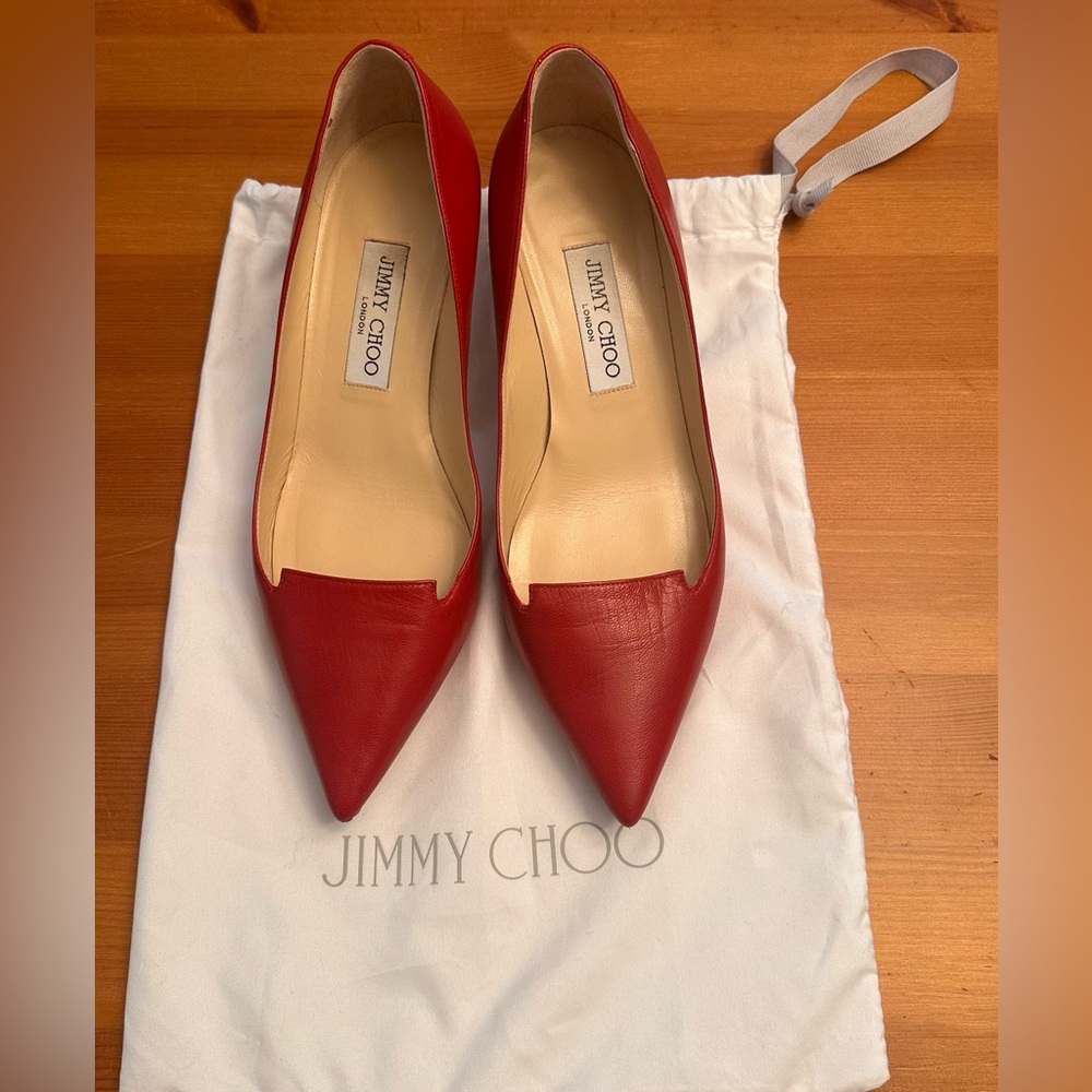 Jimmy Choo Red Pointed Toe Heels